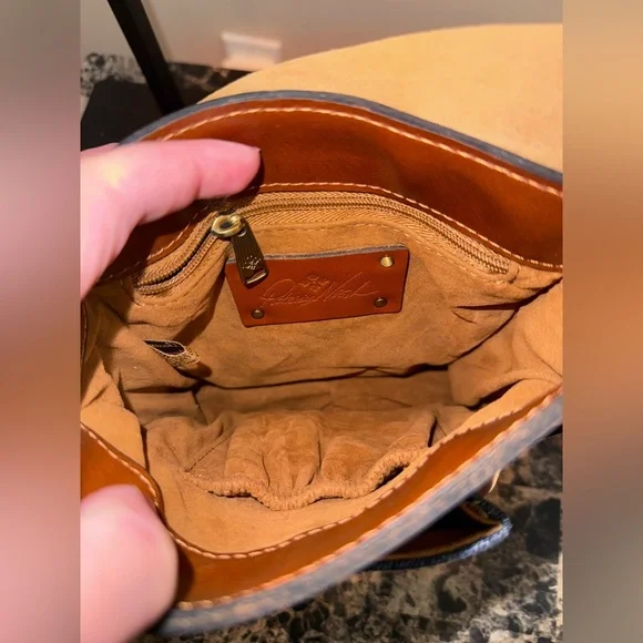 Patricia Nash Denim Leather Colorblock Lari Crossbody - Picture 14 of 16